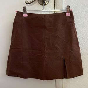 brown mini skirt